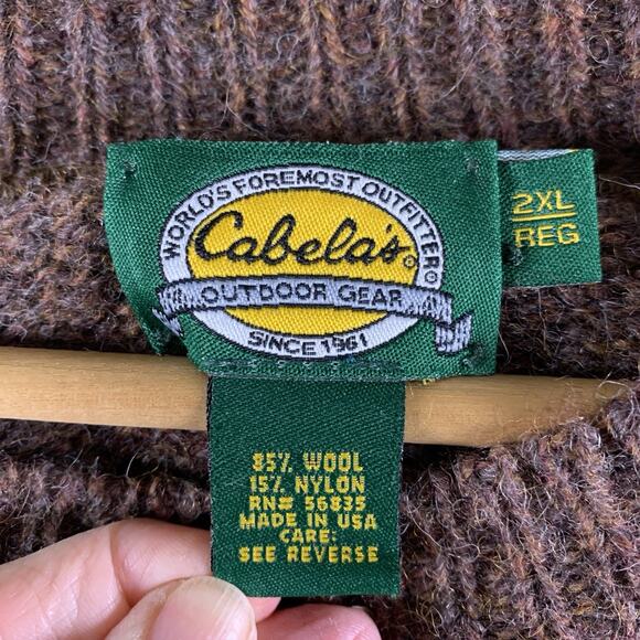 VTG Cabelas Mens Wool Blend Sweater Sz 2XL Hunting Outdoor Rugged Workwear Gun - Picture 7 of 10